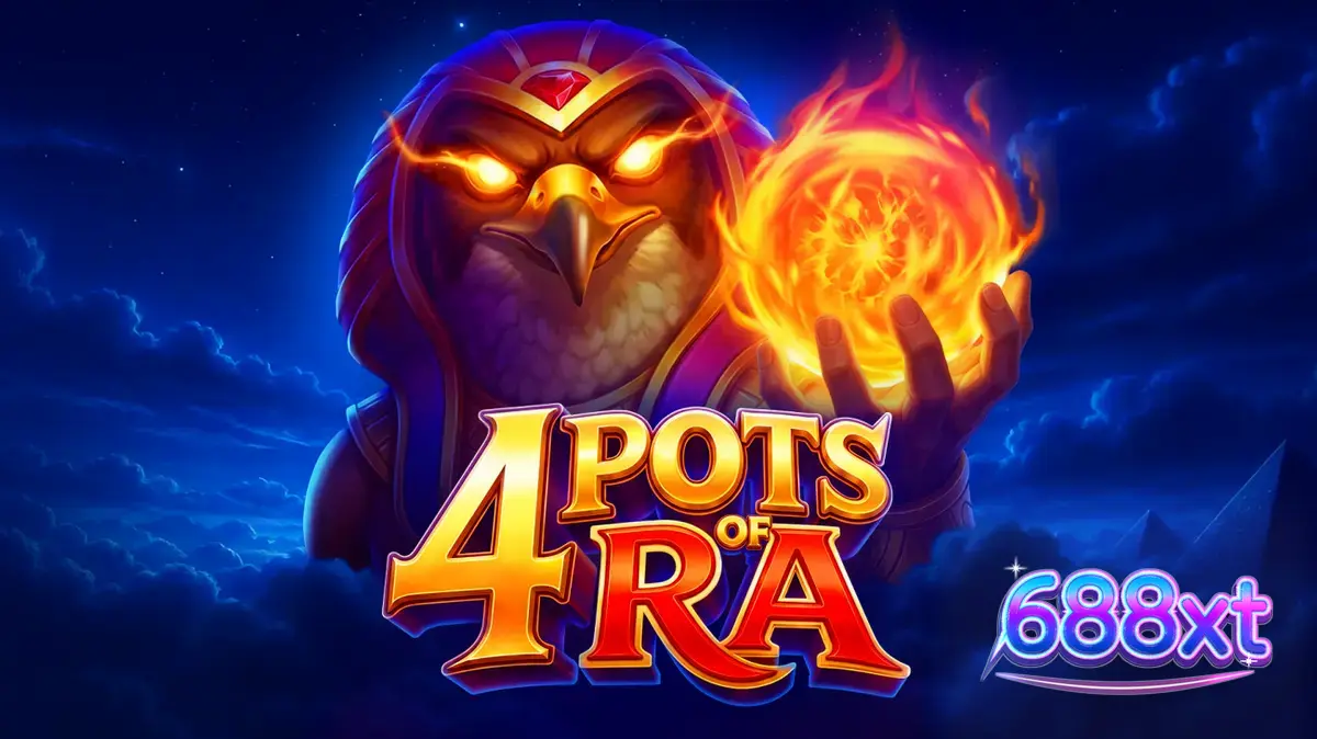 Interface do jogo 4 Pots of Ra com elementos egípcios e potes dourados
